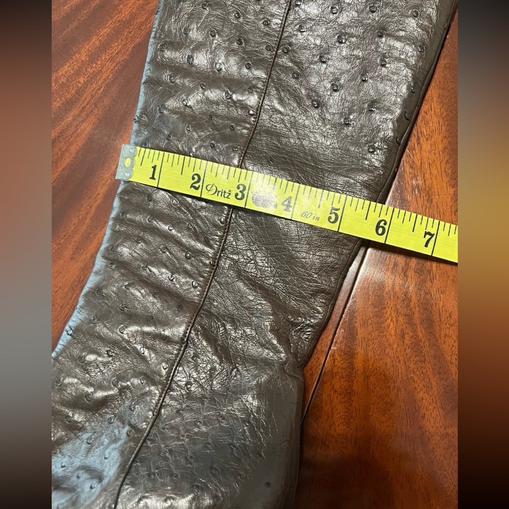 Cole Haan Ostrich Brown Leather Boots - Picture 4 of 10